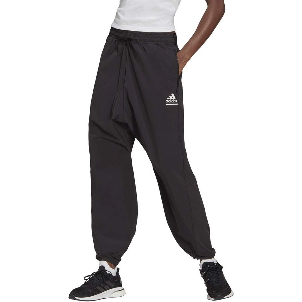 Adidas ZNE Tapered Track Pants Men's M Black Nylon Blend Zip‎ Pockets Athletic